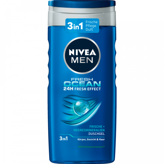 NIVEA MEN 3 in 1 Pflegedusche Fresh Ocean 24H Fresh Effect 250 ml 