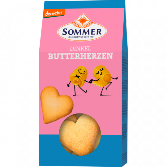 Sommer Demeter Dinkel Butterherzen 150 g 