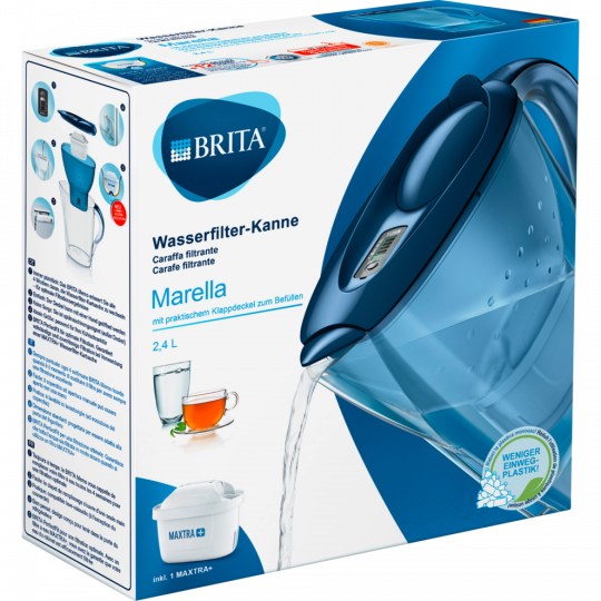 BRITA Wasserfilter-Kanne Marella blau inkl. 1 MAXTRA+ 2,4 l 