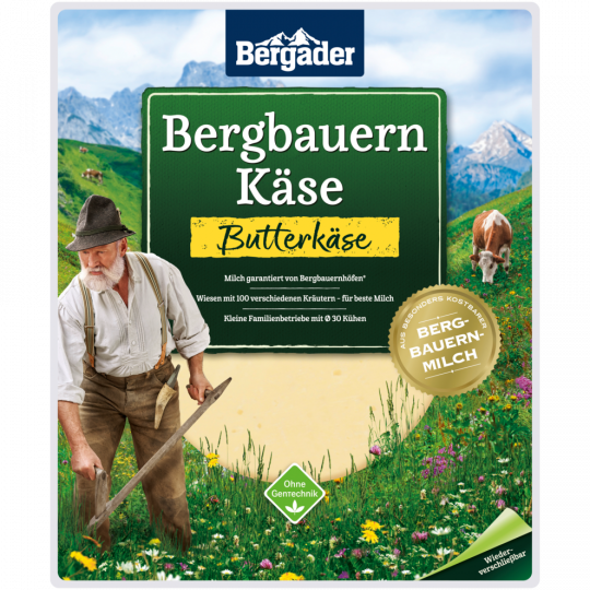 Bergader Bergbauern Käse Butterkäse Scheiben 52 % Fett i. Tr. 150 g 