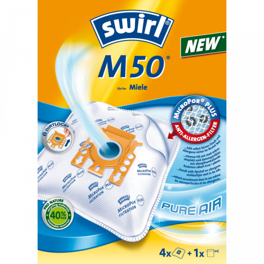 Swirl M 50 MicroPor® Plus Staubsaugerbeutel 4 Stück 
