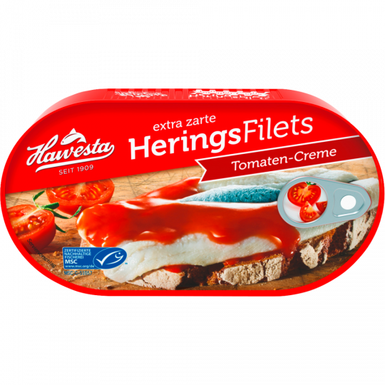 Hawesta MSC extra zarte Heringsfilets in Tomaten-Creme 200 g 