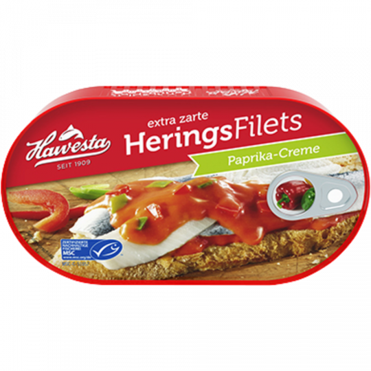 Hawesta MSC extra zarte Heringsfilets in Paprika-Creme 200 g 