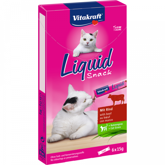 Vitakraft Liquid Snack mit Rind + Katzengras 90 g 