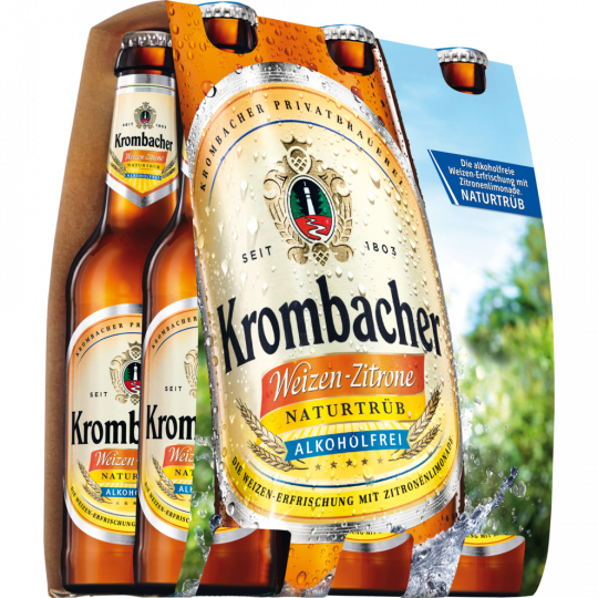 Krombacher Weizen Zitrone Alkoholfrei - 6-Pack 6 x 0,33 l 