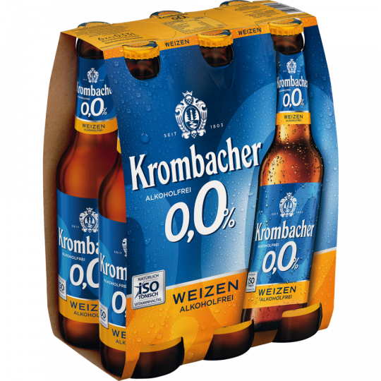 Krombacher 0,0 % Weizen alkoholfrei - 6-Pack 6 x 0,33 l 