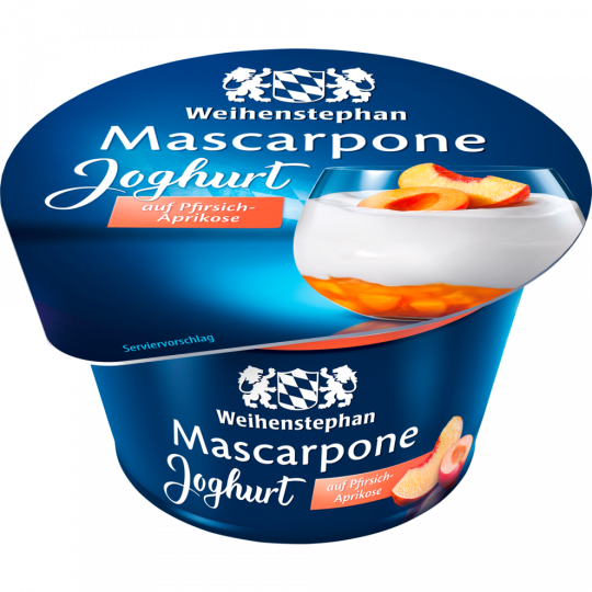 Weihenstephan Mascarpone Joghurt auf Pfirsich-Aprikose 150 g 
