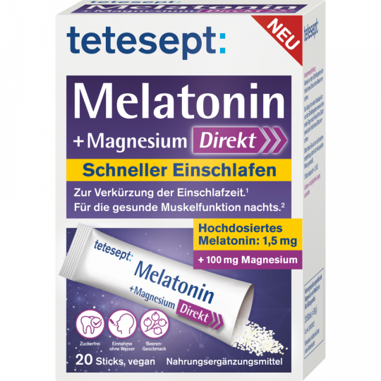 tetesept: Melatonin + Magnesium Direkt Stick 20 Stück 