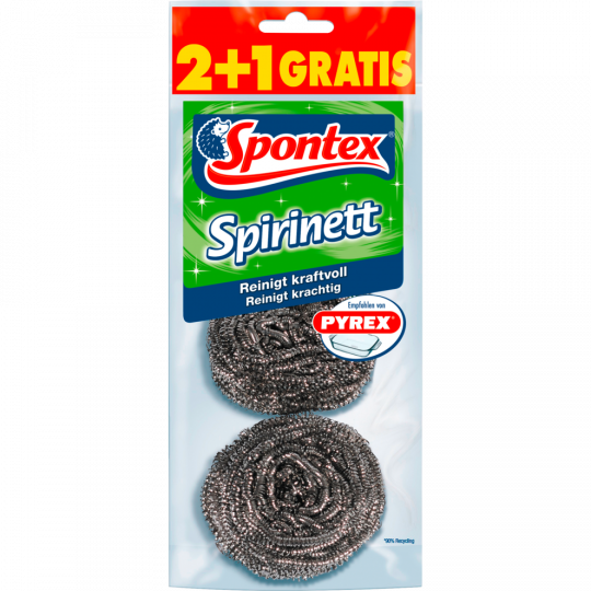 Spontex Spirinett Edelstahlspirale 2 + 1 Stück 