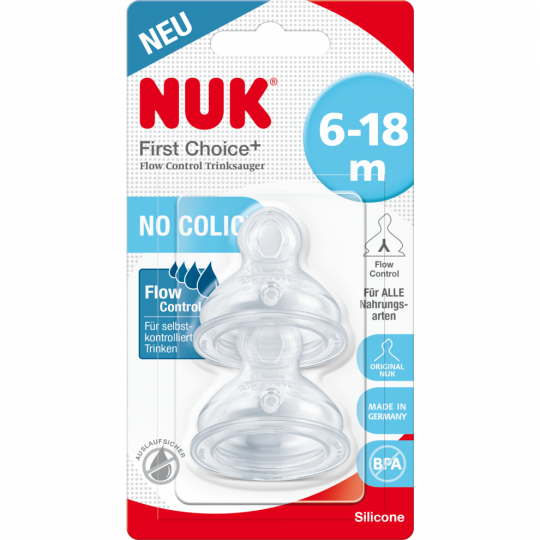 NUK First Choice Plus Sauger Flow Control 2 Stück 
