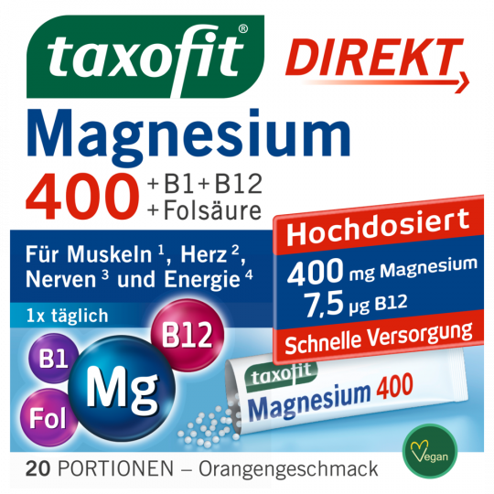 taxofit Magnesium 400 Direkt Granulat 20 Stück 