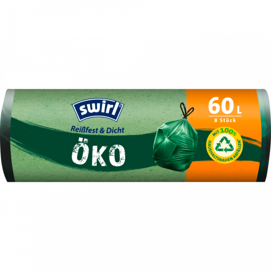 Swirl Öko-Müllbeutel mit Zugband 60 l 8 Stück 