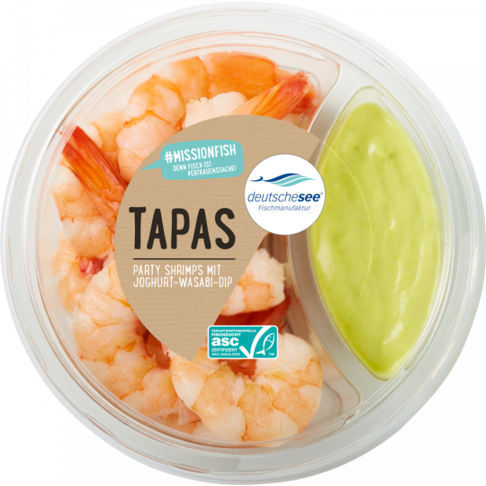 deutschesee ASC Tapas Shrimps mit Wasab Dip 150 g 