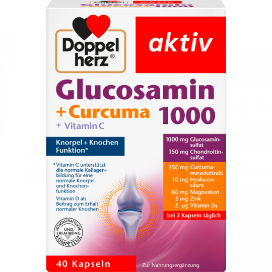 Doppelherz Glucosamin 1000+Curcuma+Vitamin C 40 Kapseln 