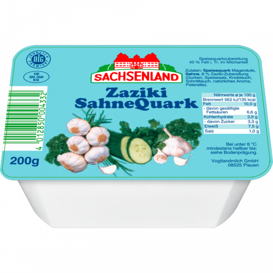 Sachsenland Zaziki Sahne Quark 40 % Fett 200 g 
