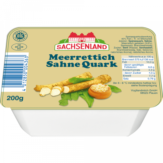 Sachsenland Meerrettich Sahne Quark 40 % Fett 200 g 