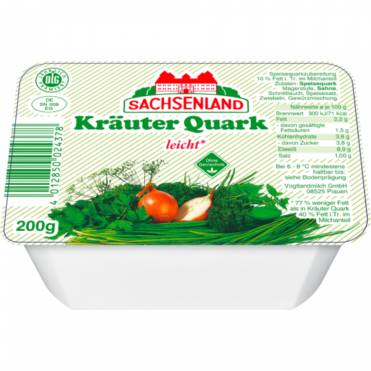 Sachsenland Kräuter Quark leicht 10 % Fett 200 g 