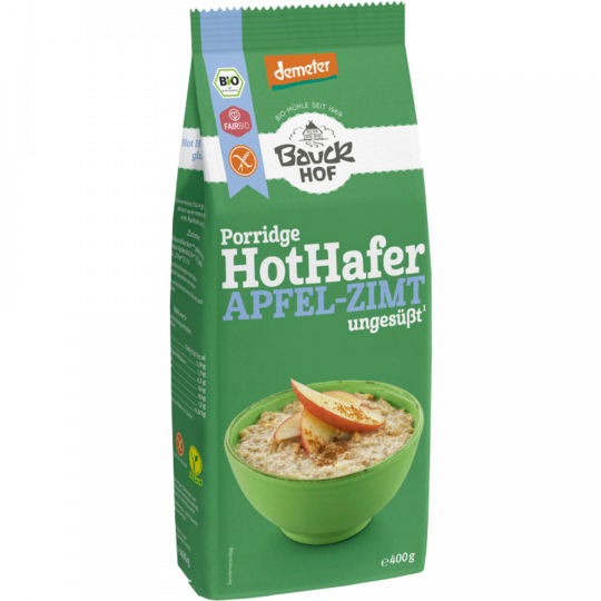 Bauckhof Demeter Haferbrei HotHafer Apfel-Zimt glutenfrei 400 g 