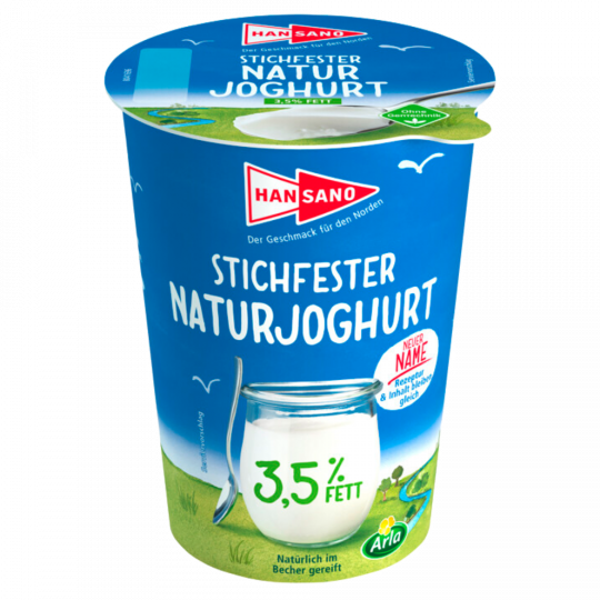 Hansano Stichfester Naturjoghurt 3,5 % Fett 500 g 