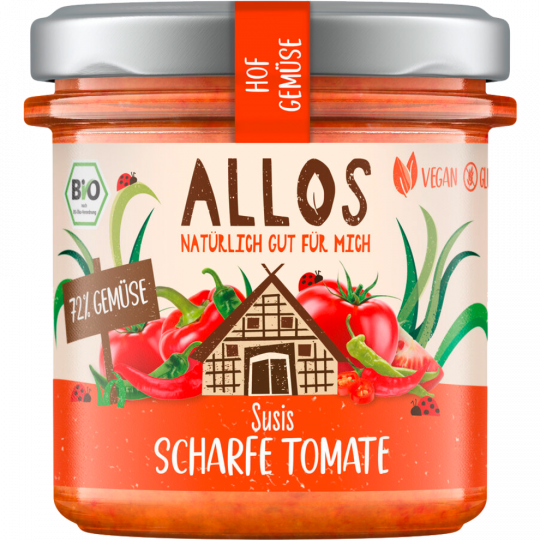 Allos Bio Hof-Gemüse Susis Scharfe Tomate Brotaufstrich 135 g 