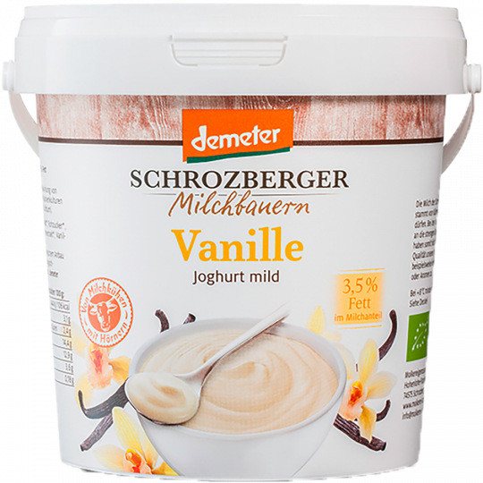 Schrozberger Milchbauern Demeter Vanille Joghurt mild 3,5 % Fett 1 kg 