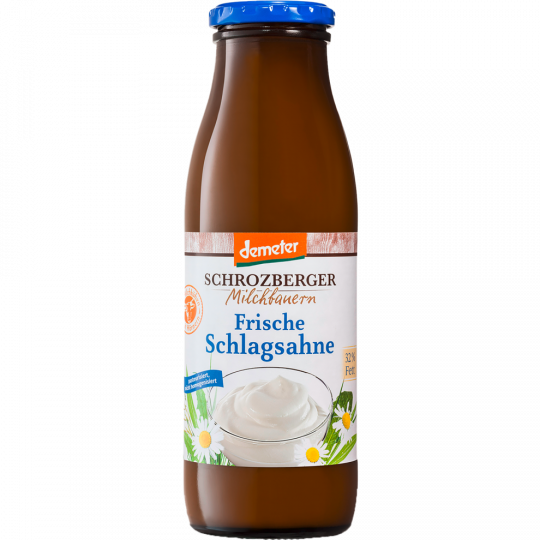 Schrozberger Milchbauern Demeter Frische Schlagsahne 32 % Fett 500 g 