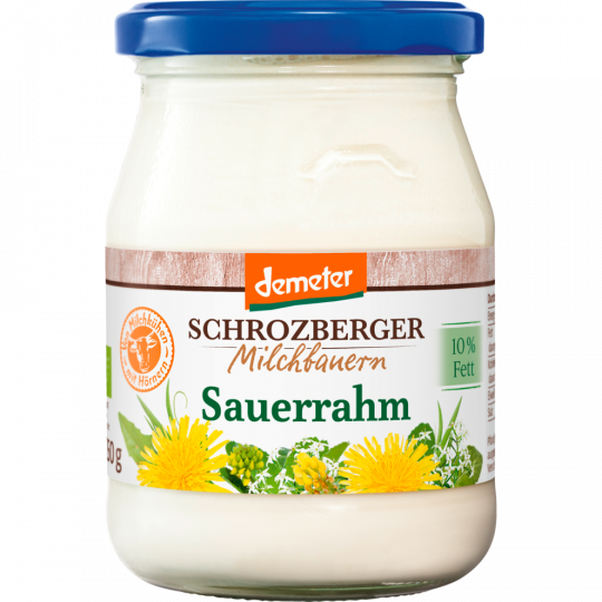 Schrozberger Milchbauern Demeter Sauerrahm 10 % Fett 250 g 