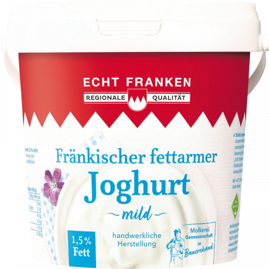 Echt Franken Joghurt Natur 1,5 % Fett 1 kg 