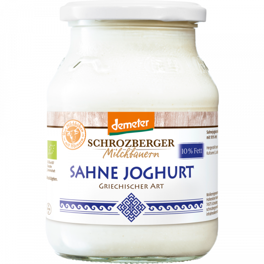 Schrozberger Milchbauern Demeter Sahnejoghurt 500 g 