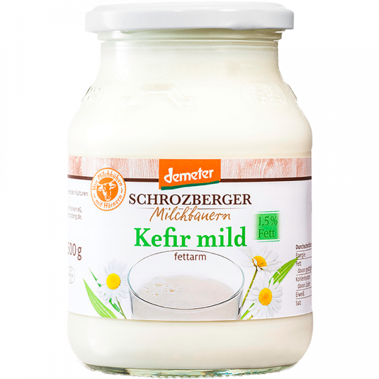 Schrozberger Milchbauern Demeter Kefir mild 1,5 % Fett 500 g 