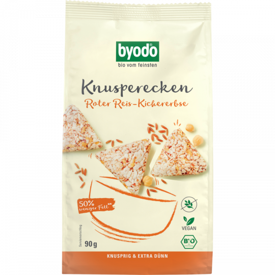 BYODO Bio Knusperecken roter Reis-Kichererbse 90 g 