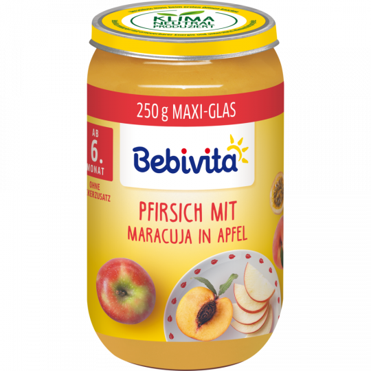 Bebivita Bio Pfirsich mit Maracuja in Apfel ab 6. Monat 250 g 