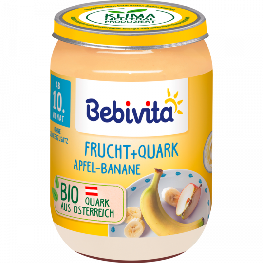 Bebivita Bio Frucht+Quark Apfel-Banane auf Quark Duo ab 10.Monat 190 g 
