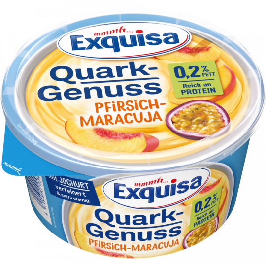 Exquisa Quark Genuss Pfirsich-Maracuja 0,2 % Fett 500 g 