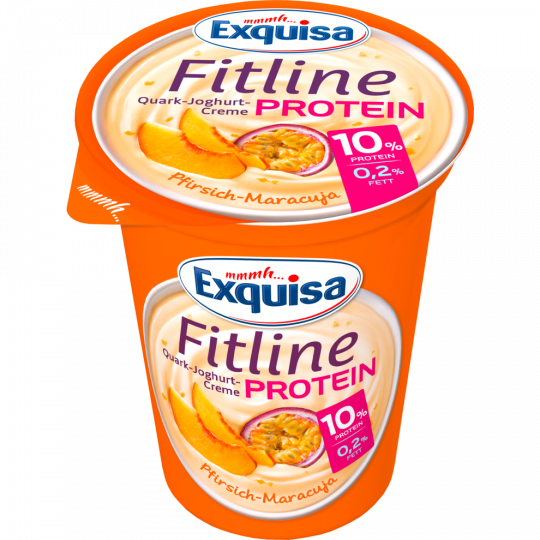 Exquisa Fitline Quark-Joghurt-Creme Protein Pfirsich-Maracuja 0,2 % Fett 400 g 