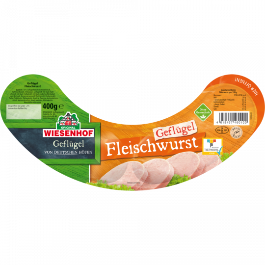 WIESENHOF Geflügel-Fleischwurst 2 x 200 g 