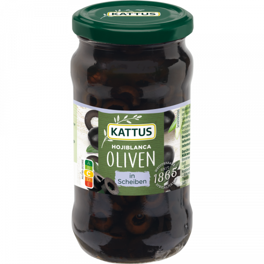 KATTUS Schwarze Oliven in Scheiben 345 g 