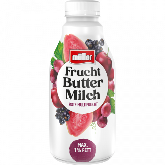 müller Fruchtbuttermilch Rote Multifrucht max. 1 % Fett 500 g 