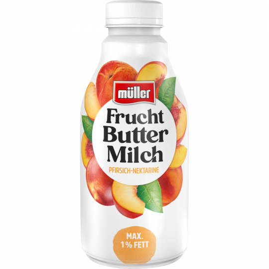 müller Fruchtbuttermilch Pfirsich-Nektarine max. 1 % Fett 500 g 