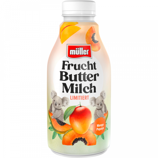 müller Fruchtbuttermilch limitiert Mango-Papaya 500 g 