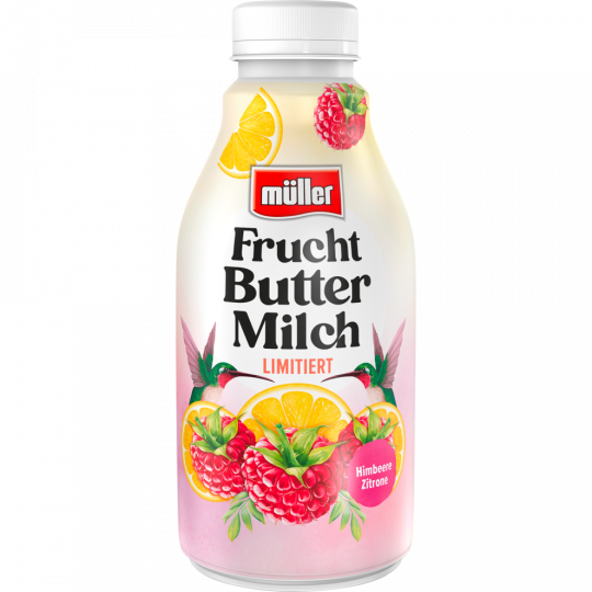 müller Fruchtbuttermilch limitiert Himbeere-Zitrone 500 g 