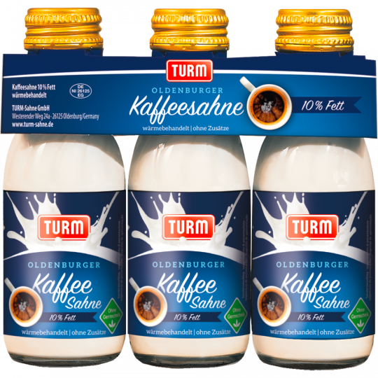 TURM Oldenburger Kaffee Sahne 10 % VLOG 3 x 100 g 