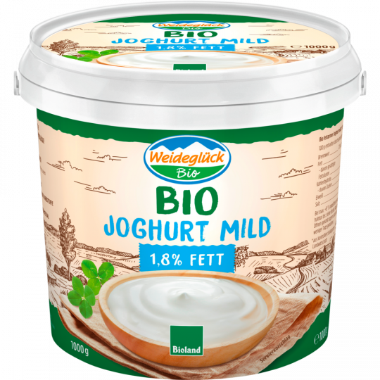 Weideglück Bio Natur Joghurt mild 1,8 % Fett 1 kg 