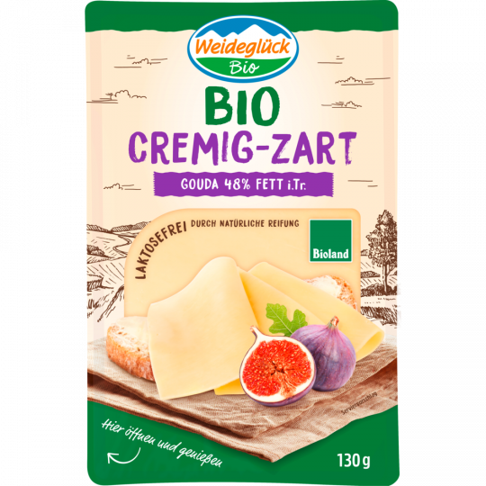 Weideglück Bio Cremig-Zart Gouda Scheiben 48 % Fett i. Tr. 130 g 
