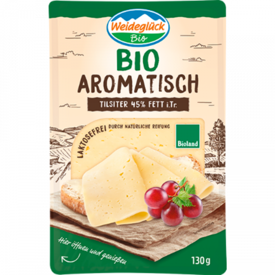 Weideglück Bio Aromatisch Tilsiter Scheiben 45 % Fett i. Tr. 130 g 