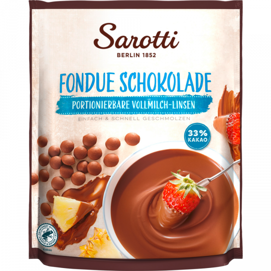 Sarotti Fondue Schokolade Portionierbare Vollmilch-Linsen 200 g 