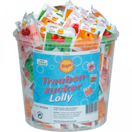 Frigeo Traubenzucker Lolly 100 Stück 