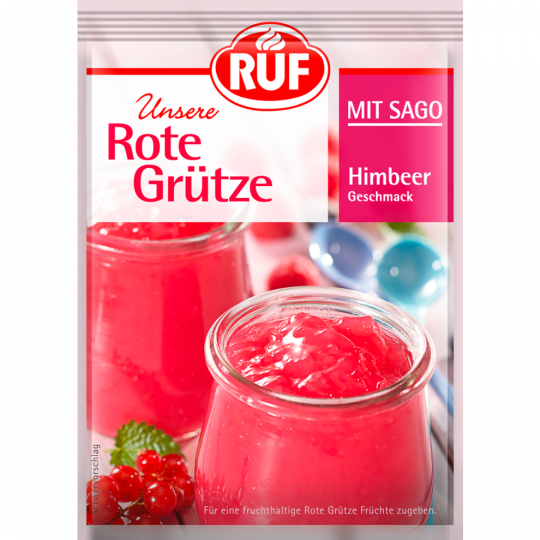 RUF Rote Grütze mit Sago Himbeer-Geschmack für 1,5 l 