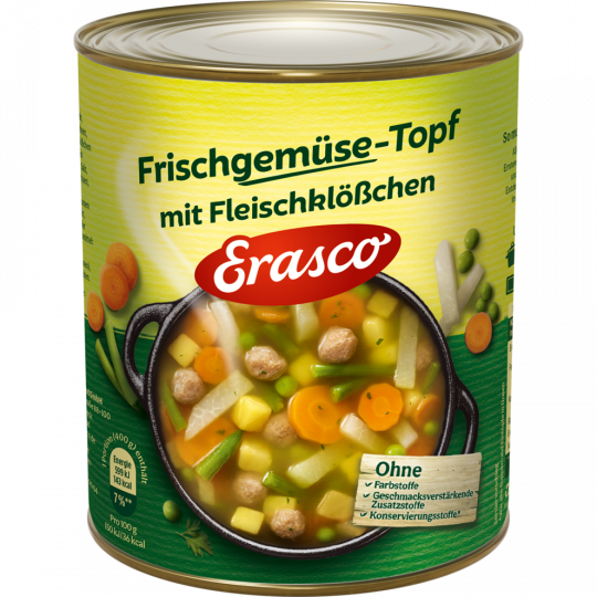 Erasco Frischgemüse-Topf mit Fleischklößchen 800 g 