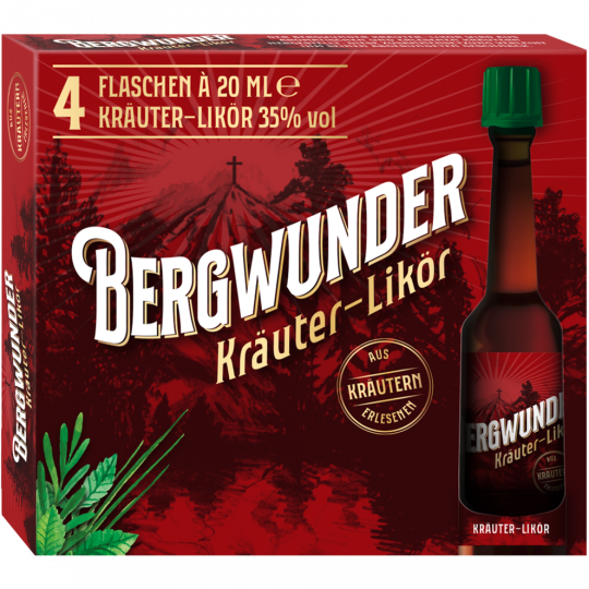Bergwunder Kräuter-Likör 35% vol. 4 x 20 ml 